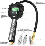 2 x RAW Customer Returns Digital tire pressure gauge and tire inflator, WZTO calibrated air pressure gauge 255 PSI high precision tire pressure gauge with LCD screen for all vehicles truck motorcycle US EU standard connection  - RRP €67.48