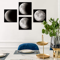 1 x RAW Customer Returns Artscope 4-piece canvas print with moon phase motif art print - modern wall picture for kitchen bathroom living room wall decoration - 30 x 30 cm - RRP €27.53