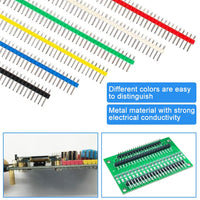 1 x RAW Customer Returns GIRAFEDA Pack of 335 2.54 mm socket header 40 pin pin header male 90 degree pin headers circuit board connector single row double row straight round right angle pin header with jumper cap for PCB - RRP €14.99