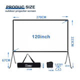 1 x RAW Customer Returns Projector Screen 120 , 16 9 HD, Foldable Screen, Outdoor Projector Screen, Home and Classroom - RRP €96.64