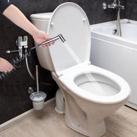 1 x RAW Customer Returns Bidet hand shower for toilet, bidet sprayer for toilets, with shower and holder and faucet dispenser, 1.5 m bidet hose, chrome, for pet washing, bathroom cleaning - RRP €38.57