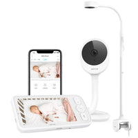 1 x RAW Customer Returns NETVUE Peekababy baby monitor with camera APP, baby monitor with 5 screen, 4-in-1 holder, video baby monitor with night vision, baby camera with crying motion detection, sleep analysis, 2-way audio, VOX - RRP €159.99