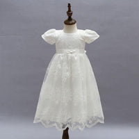 1 x RAW Customer Returns Leideur Baby Girl Baptism Dress Long White Wedding Dresses Formal Wedding Dresses for Newborns 12 Months, White 4  - RRP €35.99