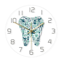 1 x RAW Customer Returns Tiamu dental care wall clock for children s rooms, 30 cm modern wall clock dentist design, without ticking, acrylic digital hanging clock dentist, quiet movement, for dentist, clinic, office, wall art decoration - RRP €31.25