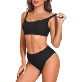 1 x RAW Customer Returns Durio Bikini Women s Bikini Set Two-Piece Swimsuit Bikini with Hotpants Strap Top Bikini Bottoms Black 1 40-42 - RRP €32.26