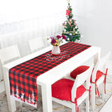 90 x Brand New Christmas table runner, tablecloth and runner for Christmas dinner in long black red buffalo plaid 180 x 34cm, table runner for Christmas table for Christmas table decorations - RRP €692.1