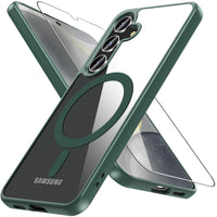 1 x RAW Customer Returns BESINPO Magnetic Case for Samsung Galaxy S24 with Tempered Glass Compatible with MagSafe, Protective Case for Samsung S24 Shockproof Translucent Matte Back Anti-Scratch Green - RRP €21.6