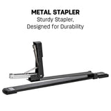 2 x RAW Customer Returns Deli Longarm Stapler, Long Stapler for Brochures and Bookbinding, 25 Sheets, Black - RRP €29.98