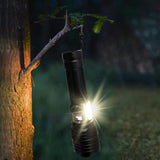 1 x RAW Customer Returns ASORT LED flashlight rechargeable 500000 lumens, super large aperture zoomable, extremely bright, two-button, COB side light, with LCD display, waterproof, 10 light modes, for outdoor, camping, hiking, emergencies - RRP €26.99