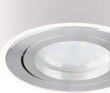 1 x RAW Customer Returns KYOTECH LED surface-mounted spotlight matt white-flat pivoting surface-mounted spotlight 80x50mm downlight for 5W LED module 230V, ceiling spotlight made of aluminum ceiling light surface-mounted, round - RRP €20.16