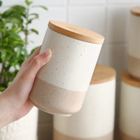 1 x RAW Customer Returns vancasso ceramic storage containers, storage containers with airtight lids, 550 ml, permanent storage containers for coffee, sugar, tea, cereal, flour, spices, round - RRP €19.99