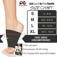 6 x Brand New Physix Gear Sport Compression Socks for Arch Support, Alternative to Gel Insoles, Plantar Fasciitis Splint, Flat Foot Insole, Orthopedic Shoes 1 Pair Black S  - RRP €59.16