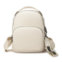 1 x RAW Customer Returns Aeeque Backpack Women Small, Anti-Theft Backpacks Soft PU Leather School Bags for Girls Women, Casual Multifunction Daypack Backpack Handbag Shoulder Bags for Travel Shopping - White - RRP €23.14