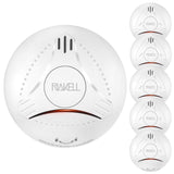 1 x RAW Customer Returns RIAKELL set of 5 smoke detectors 10 years battery, smoke alarm fire alarm with photoelectric sensor, T V tested and EN14604 certified, family - RRP €59.99