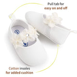 1 x RAW Customer Returns EDOTON 2 pieces toddler shoes headband, baby girls flowers shoes, non-slip soft special occasions, christening, wedding, party shoes white, number 17  - RRP €15.99