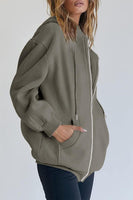 1 x RAW Customer Returns Timuspo Hoodie Hooded Sweat Jacket Oversize Hoodie Full Zip Sweatshirt Jacket Coat Women Basic Long Pullover Hooded Jacket Light Brown, L - RRP €36.99