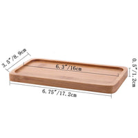 1 x RAW Customer Returns T4U 16cm Bamboo Coaster Saucer Rectangle Bamboo Tray Set of 6 Rectangular Tray Small Serving Tray Wooden Bamboo Tray for Succulents Wooden Board Decoration - RRP €16.63