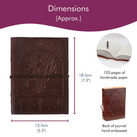 1 x RAW Customer Returns Fair Trade, Tree of Life Design, Leather Diary, Journal - RRP €23.33