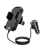 1 x RAW Customer Returns 3T6B Bluetooth 5.0 FM Transmitter, 3 in 1 USB cigarette lighter adapter with car cell phone holder, hands-free car audio adapter MP3 player with QC3.0 USB, support TF card AUX output - RRP €34.99