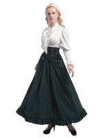 1 x RAW Customer Returns FCCAM Medieval Clothing Women s Festive Dresses for Women Victorian Dress Dresses Women s Festive Carnival Costume Women including white blouse and green skirt, S M - RRP €40.94