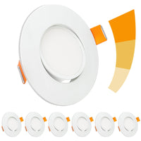 1 x RAW Customer Returns BOYIR LED recessed spotlights dimmable 230V ultra flat 5W 460lm LED recessed lights 45 swiveling recessed spots 68mm hole hole LED spots 3000K warm white ceiling spots set of 6 - RRP €29.42