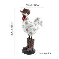 4 x Brand New Liffy Resin Rooster Garden Ornaments Outdoor, Indoor Home Decor Figurines, Funny Farm Animals Decorations, Outside Yard Art Chicken Decorative Statues for Patio, Lawn, Living Room, Bedroom - RRP €138.44