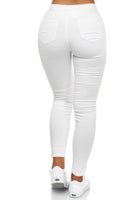 1 x RAW Customer Returns Elara Women s Jeans High Waist Slim Fit Chunkyrayan JS710-1 White 42 XL  - RRP €26.95