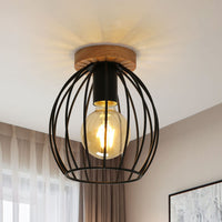 1 x RAW Customer Returns Comely Vintage Ceiling Light, Black Retro Ceiling Lamp E27, Creative Retro Pendant Light Industrial Made of Metal for Kitchen, Bedroom, Dining Room, Hallway, Max. 60W - Without Bulb - RRP €22.98