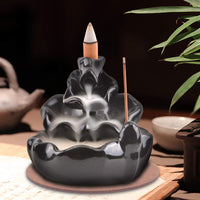 1 x RAW Customer Returns SOLEJAZZ Backflow Incense Burner Waterfall Incense Holder for Home Decor Aromatherapy Ornament with 120 Incense Cones and 30 Incense Sticks - RRP €14.4