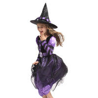 7 x Brand New FUXHBFB Witch Costume for Children Girls, Halloween Carnival Party Dress with Hat Dress, Witch Hat, Wizard, Witch, Theme Party, Carnival - RRP €104.65