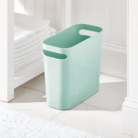 1 x Brand New mDesign Waste Bin with Handles Ideal Waste Bin or Waste Bin Made of Sturdy Plastic For Kitchen, Bathroom and Office Modern Design with 5.6 L Capacity Navy Blue - RRP €18.22