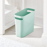 5 x Brand New mDesign trash can with handles - ideal as a waste bin or as a simple wastepaper basket - robust plastic - for kitchen, bathroom and office - modern design and 5.6 l volume - navy blue - RRP €90.7