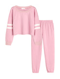 1 x RAW Customer Returns Arshiner children s clothing set, girls suit, sports suit, jogging suit, tracksuit, clothing set, two-piece leisure suit, 110, 116, pink, 120 - RRP €24.0