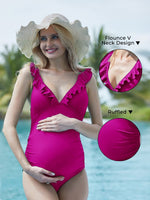 1 x RAW Customer Returns Summer Mae Maternity Women s One Piece Swimsuit Maternity Beach Bikini Pink M - RRP €41.83