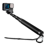 1 x RAW Customer Returns Lammcou Go Pro Selfie Stick, 4-Bar Action Camera Aluminum Selfie Stick, Extendable up to 73cm, Handheld Monopod Pole Telescopic Rod for Hero 12 11 10 9 8 Insta-360 3 2 Yi X3 - RRP €16.99