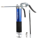 1 x RAW Customer Returns CarBole one-hand grease gun 8000PSI, with 18 inch flexible hose and 6 inch metal extension tube, with two nozzles, compatible with 400cc ink cartridge, blue - RRP €32.03