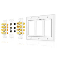 11 x Brand New TNP Home Theater Wall Plate - 3-Gang 7.2 Surround Sound Distribution with Premium Gold Plated Copper Banana Binding Plugs for 7 Speakers, 2 RCA Jacks for Subwoofer, 3 HDMI Ports for UHD 4K - RRP €432.41