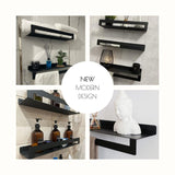 1 x RAW Customer Returns Set of decorative metal floating shelves for books and photos, storage and display of modern objects, black bathroom shelf, wall organizer shelf, children s bedroom wall shelves - RRP €57.23