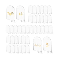 1 x RAW Customer Returns 20 Pcs Clear Arch Acrylic Sign with 20 Stands Acrylic Blank Plate Seating Cards Arched Round Top Guest Name Cards Table Numbers for Wedding Party Event Decoration - RRP €19.14