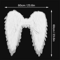 1 x RAW Customer Returns Winwild White Angel Wings, Angel Wings for Adults for Halloween Carnival 60 x 60 cm  - RRP €26.21