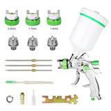 1 x RAW Customer Returns HVLP paint gun spray gun 1.4mm 1.7mm 2.0mm nozzle, professional paint spray system spray gun with 600 ml plastic cup - RRP €33.17