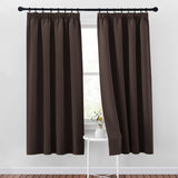 1 x RAW Customer Returns PONY DANCE Opaque curtains for bedroom, 2 pieces, H 175 x W 140 cm, blackout curtain, thermal curtain against cold, ruffle tape curtains, opaque, brown - RRP €29.76