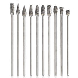 1 x RAW Customer Returns Mesee 10 piece rotary burr set, tungsten steel burrs, rasp set, carbide burr rotary burr, woodworking grinding head rotary tool tungsten steel grinder for carving, engraving, drilling-100 mm - RRP €20.16