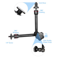 1 x RAW Customer Returns ZTOWOTO 10 Inch Magic Arm with Super Crab Clamp, Adjustable Camera Mount, Camera Mount with 1 4 -3 8 Threaded, Articulated Arm for Monitor Webcam Light Microphone - RRP €16.81