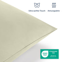 1 x RAW Customer Returns Blumtal bed linen 155x220 cm 2 pillowcases 40x80 cm - duvet covers made of breathable microfiber, super soft duvet cover set, Oeko-Tex certified, 3-piece - olive green - RRP €21.99