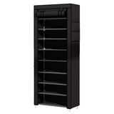 1 x RAW Customer Returns UDEAR Shoe Rack Shoe Cabinet 10 Tier, Holds Up to 27 Pairs of Shoes, Non-Woven Fabric Shoe Rack Black - RRP €31.67