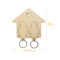 1 x Brand New Klaimbmo wooden couple key ring, Mini Wooden House Shaped Key Ring, New House Key Ring Gift for Couple Love, Wooden House Shaped Couple Key Ring, New House Gift, Anniversary - RRP €24.0