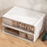 1 x RAW Customer Returns EZOWARE 3 Transparent Drawers Makeup Organizer, Set of 2 Multifunctional Stackable Chest of Drawers Box for Make up, Cosmetics, Vanity, Dressing Table, Bathroom, Bedroom - White - RRP €23.99