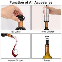 4 x Brand New Aitsite Electric Corkscrew Bottle Opener Wine Wine Opener Automatic Screwdriver Set Silver Stainless Steel Wine Foil Cutter Wine Pourer Wine Bottle Stopper - RRP €99.92