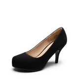 7 x Brand New DREAM PAIRS Comfortable Thin High Heels with Plateau Classic Pumps with Round Toe, Size 40, Black Nabuk, TIFFANNY - RRP €411.6